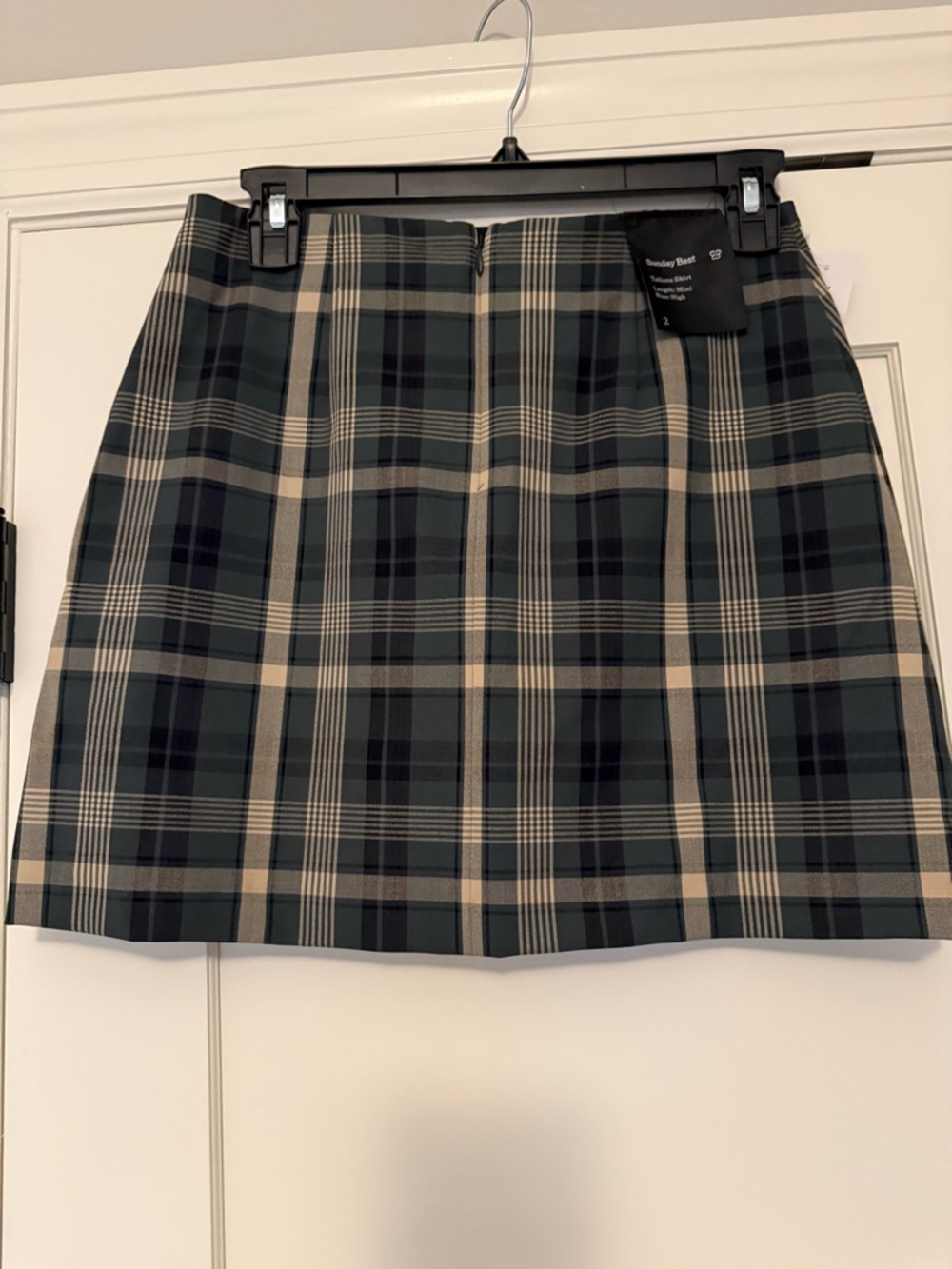 Aritzia Plaid Mini Skirt in Black and Tan